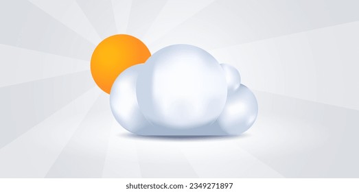 icono del sol y la nube - clima soleado y nublado. icono de previsión meteorológica para web