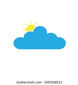 Sun cloud icon vector