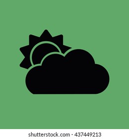 Sun cloud icon vector