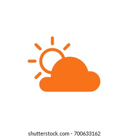 sun cloud icon vector
