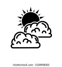 Sun and Cloud Icon Vector. Eps 10