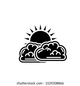 Sun and Cloud Icon Vector. Eps 10
