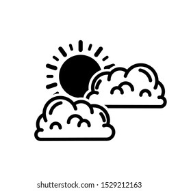 Sun and Cloud Icon Vector. Eps 10