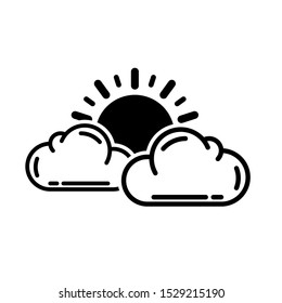 Sun and Cloud Icon Vector. Eps 10