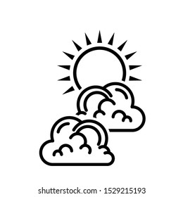 Sun and Cloud Icon Vector. Eps 10
