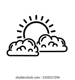 Sun and Cloud Icon Vector. Eps 10