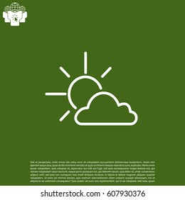 Sun cloud icon. vector illustration

