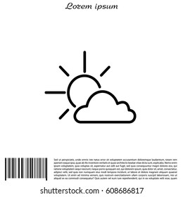 Sun cloud icon. vector illustration