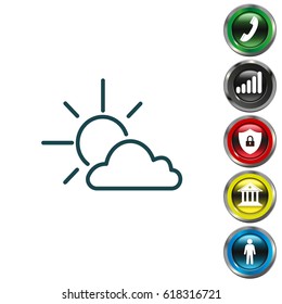 Sun cloud icon. vector illustration

