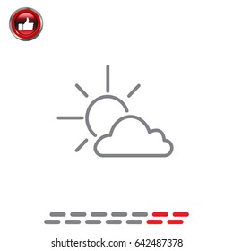 Sun cloud icon. vector illustration

