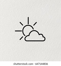 Sun cloud icon. vector illustration

