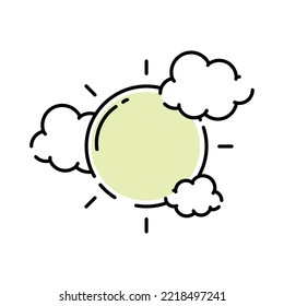 sun and cloud icon vector image with white background
