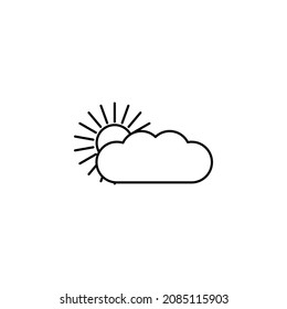 Sun cloud icon vector. Line weather symbol. Trendy flat outline ui sign design. EPS 10