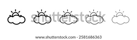 Sun cloud icon Vector logo sign