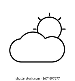 sun cloud icon vector outline style