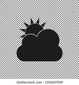 sun and cloud icon vector, weather on a transparent background