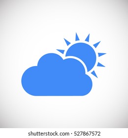 sun and cloud icon vector, weather