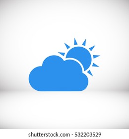 sun and cloud icon vector, weather