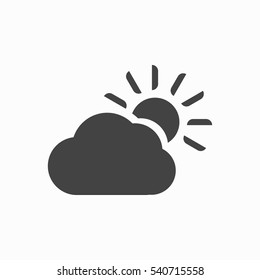 sun and cloud icon vector, weather