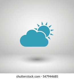 sun and cloud icon vector, weather