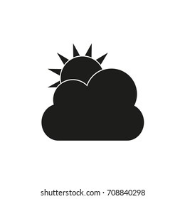 sun and cloud icon vector, weather
