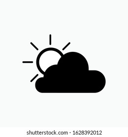 Sun and Cloud Icon. Weather Element Illustration As A Simple Vector Sign & Trendy Symbol for Design and Websites, Presentation or Apps Element.