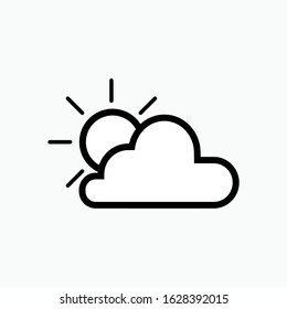 Sun and Cloud Icon. Weather Element Illustration As A Simple Vector Sign & Trendy Symbol for Design and Websites, Presentation or Apps Element.