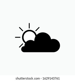 Sun and Cloud Icon. Weather Element Illustration As A Simple Vector Sign & Trendy Symbol for Design and Websites, Presentation or Apps Element.