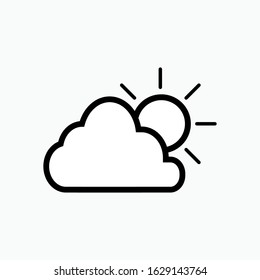 Sun and Cloud Icon. Weather Element Illustration As A Simple Vector Sign & Trendy Symbol for Design and Websites, Presentation or Apps Element.