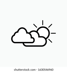 Sun and Cloud Icon. Weather Element Illustration As A Simple Vector Sign & Trendy Symbol for Design and Websites, Presentation or Apps Element.