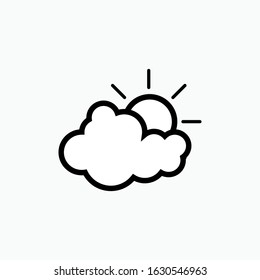 Sun and Cloud Icon. Weather Element Illustration As A Simple Vector Sign & Trendy Symbol for Design and Websites, Presentation or Apps Element.