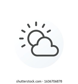 Sun with cloud icon. The weather symbol modern, simple, vector, icon for website design, mobile app, ui. Vector Illustration