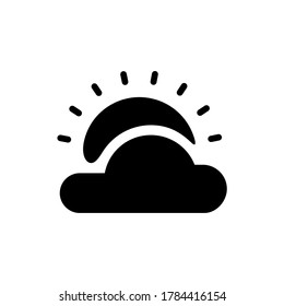 icono del sol y la nube, símbolo del tiempo. ilustración vectorial.
