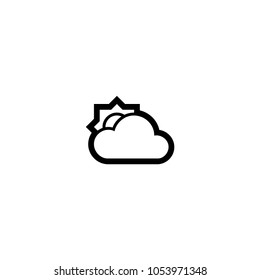 Sun with cloud illustration. Weather icon
