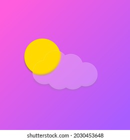 sun and cloud infographics icoon weather with glass style