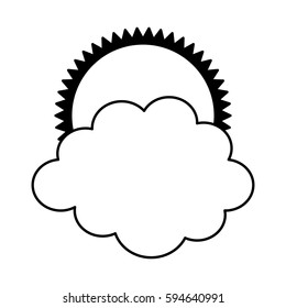 sun with cloud isolated icon