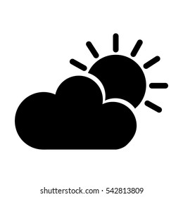 sun with cloud isolated icon vector illustration design