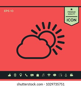 Sun cloud line icon