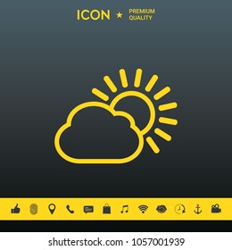 Sun cloud line icon