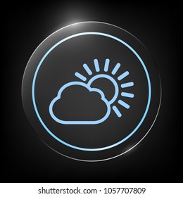 Sun cloud line icon