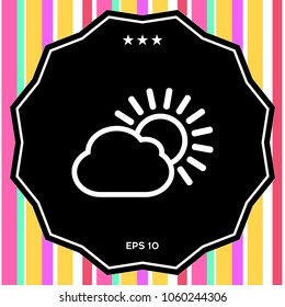 Sun cloud line icon