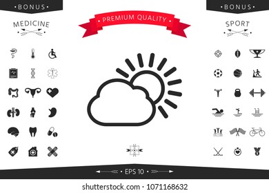 Sun cloud line icon