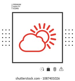 Sun cloud line icon