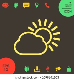 Sun cloud line icon