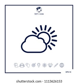 Sun cloud line icon