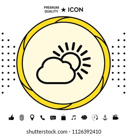 Sun cloud line icon
