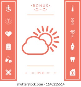Sun cloud line icon