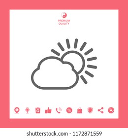 Sun cloud line icon