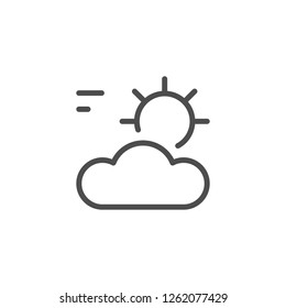 Sun and cloud line icon