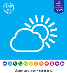 Sun cloud line icon